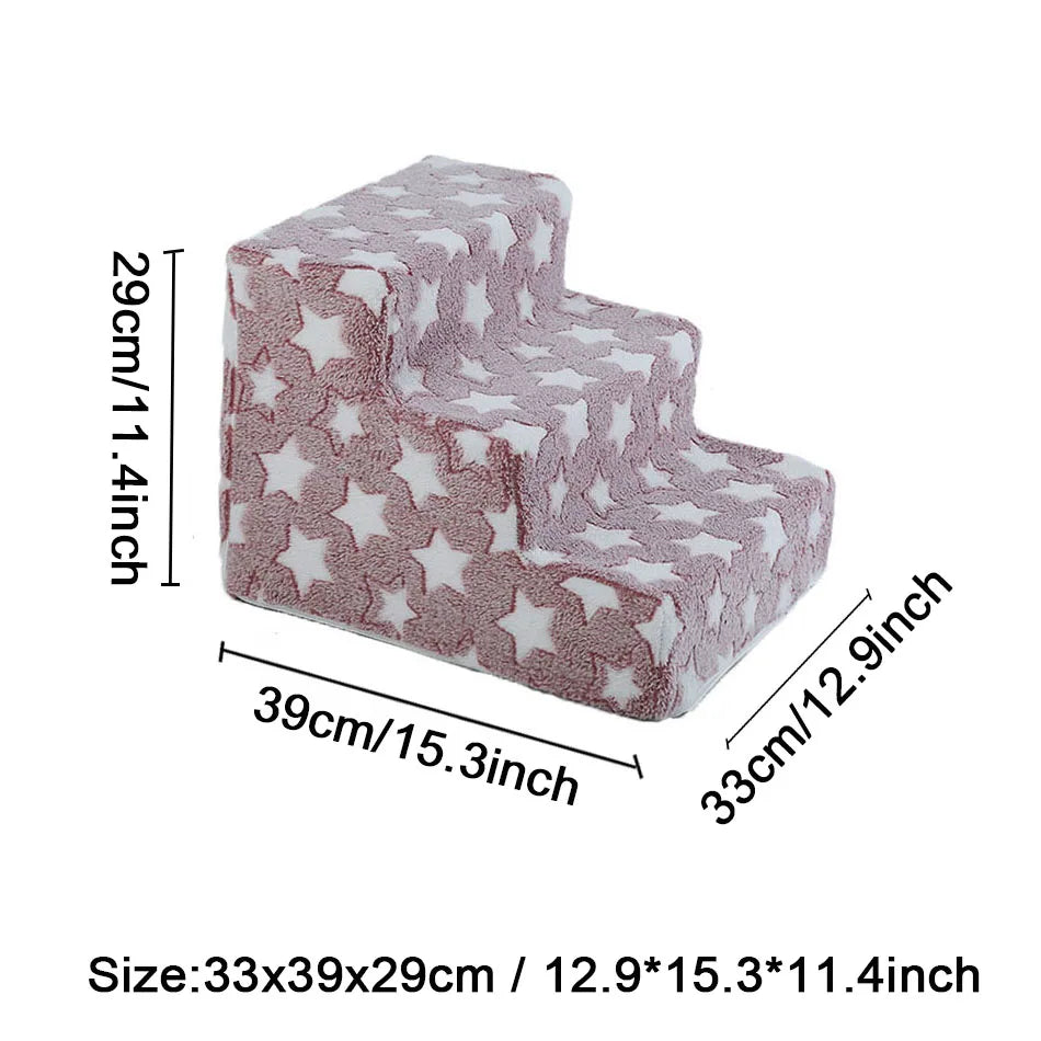 Stairs for Dog Pet Ramp Stairs Cat Dog Ladder 3 4 Step Stairs for Dogs Puppy Ramp Detachable Sponge Pet Ladder Accessories