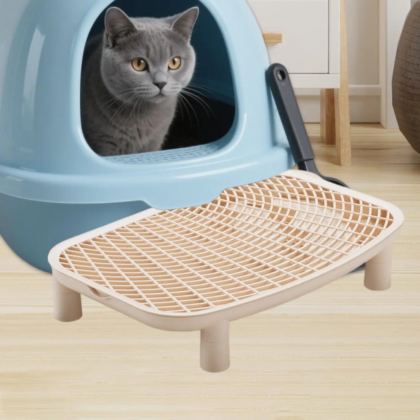 Cat Litter Ramp Plastic Kitten Litter Box Footboard Anti-carrying Cat Litter Pad for Cat Kitten Pet Cleaning Supplies