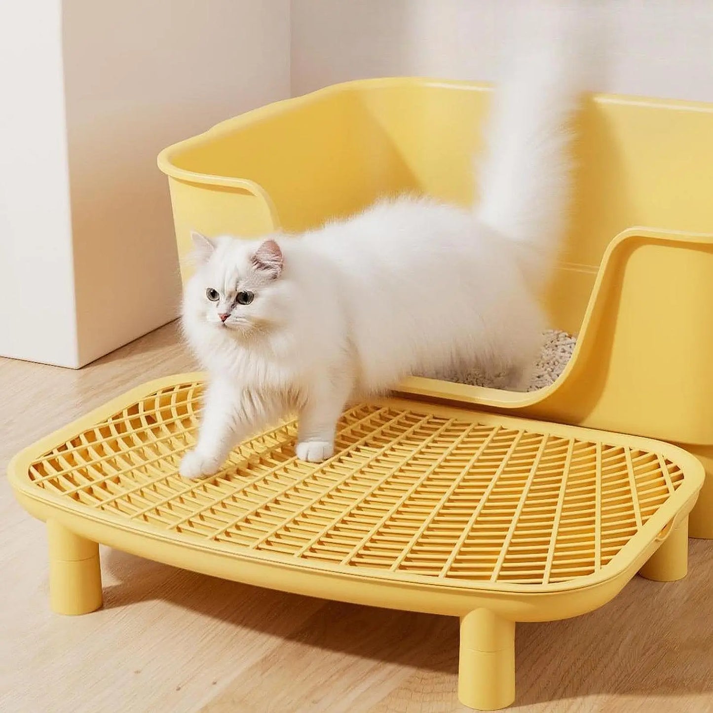 Cat Litter Ramp Plastic Kitten Litter Box Footboard Anti-carrying Cat Litter Pad for Cat Kitten Pet Cleaning Supplies