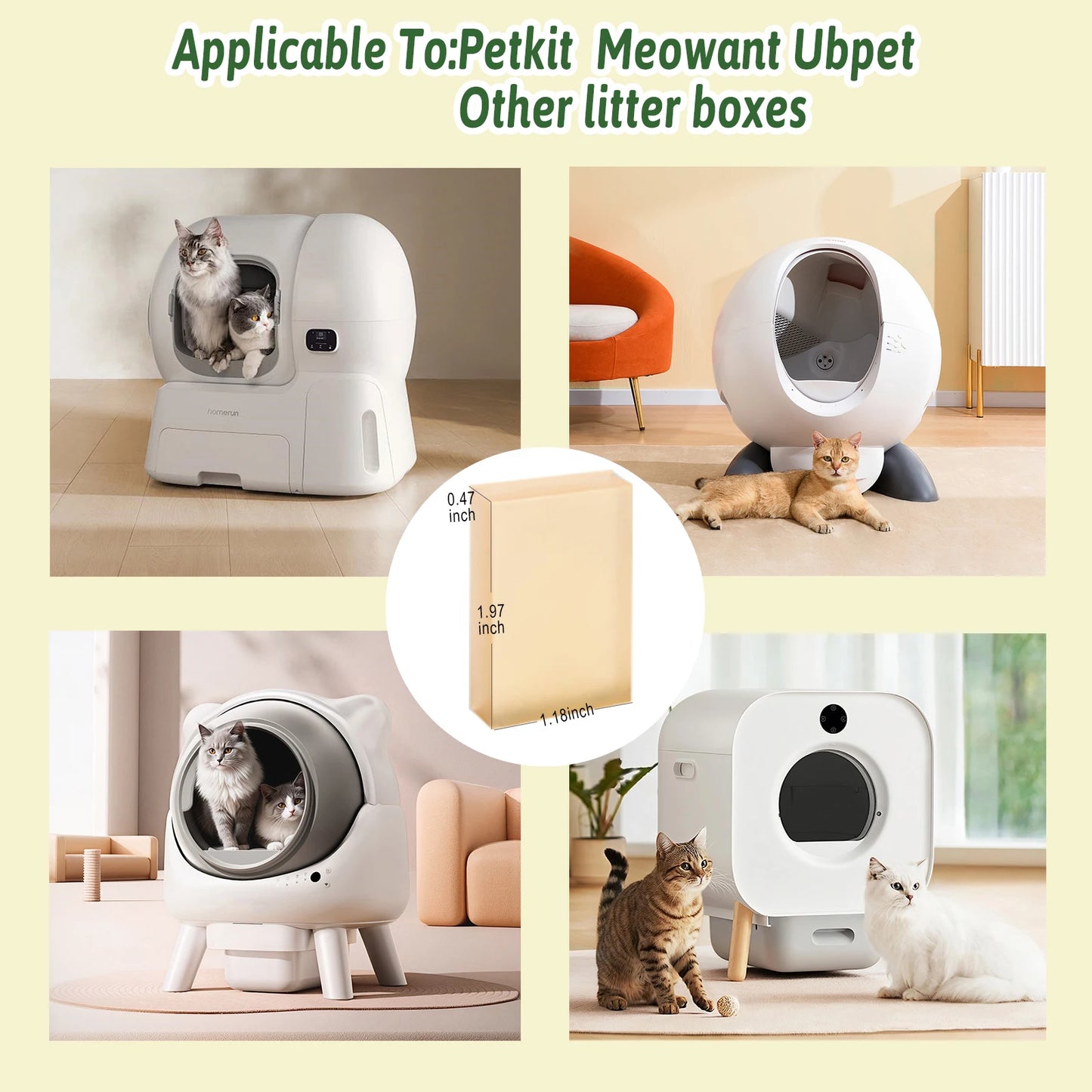 Cat Litter Deodorizer Replacement for PETKIT/Meowant/UBPET Self-Cleaning Cat Litter Box SC01/SC02 - Eliminates Odors at Source