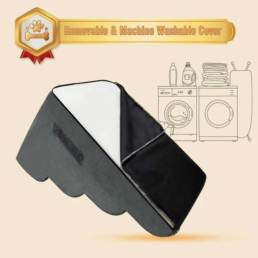 PAWSCART Dog Stairs for Small Dogs and Cats 4Step Dog Steps for Bed 19.6 H Pet Stairs for High Bed Pet Ramp for Couch Sofa NonS