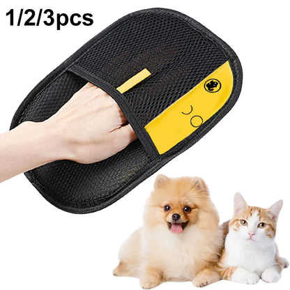 Pet Hair Remover Mitt & Grooming Glove for Dogs, Cats, and Rabbits Deshedding Brush for Long, Short, & Curly Fur.