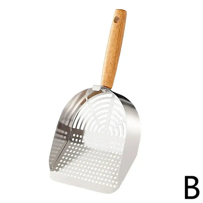 Steel Cat Litter Scoop Long Handle Pet Waste Shovel Cleaning Tool for Tofu Sand Litter Box Cats Supplies
