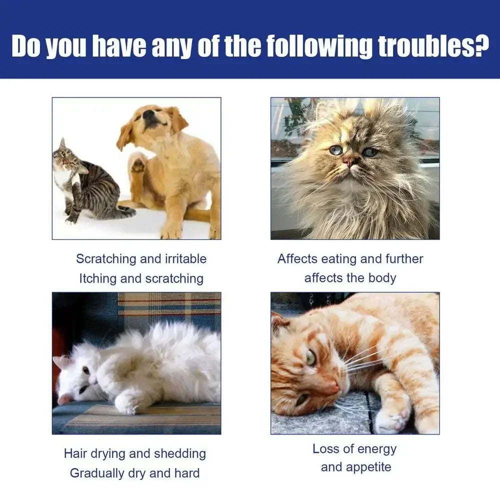 Pet Flea Removing Spray for Cats and Dogs Skin Cleaning for Pets External Lice Repelling Ticks Relieving and Relieving Spray