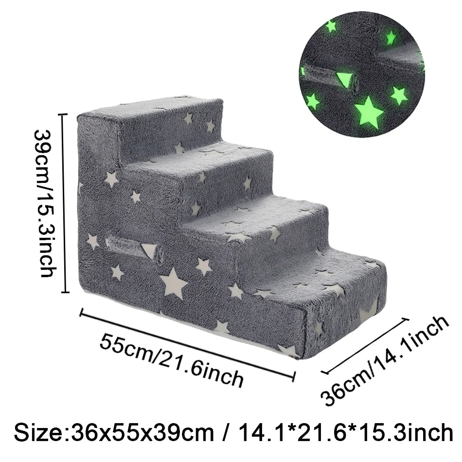 Stairs for Dog Pet Ramp Stairs Cat Dog Ladder 3 4 Step Stairs for Dogs Puppy Ramp Detachable Sponge Pet Ladder Accessories