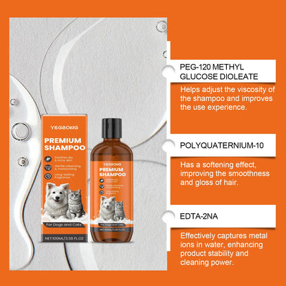 Natural Pet Shampoo for Dogs & Cats, Coconut Oil Derivative Formula, Removes Odor & Tangles, Flea & Insect Repellent,