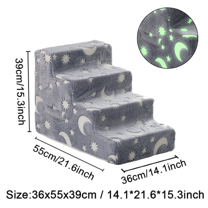 Stairs for Dog Pet Ramp Stairs Cat Dog Ladder 3 4 Step Stairs for Dogs Puppy Ramp Detachable Sponge Pet Ladder Accessories