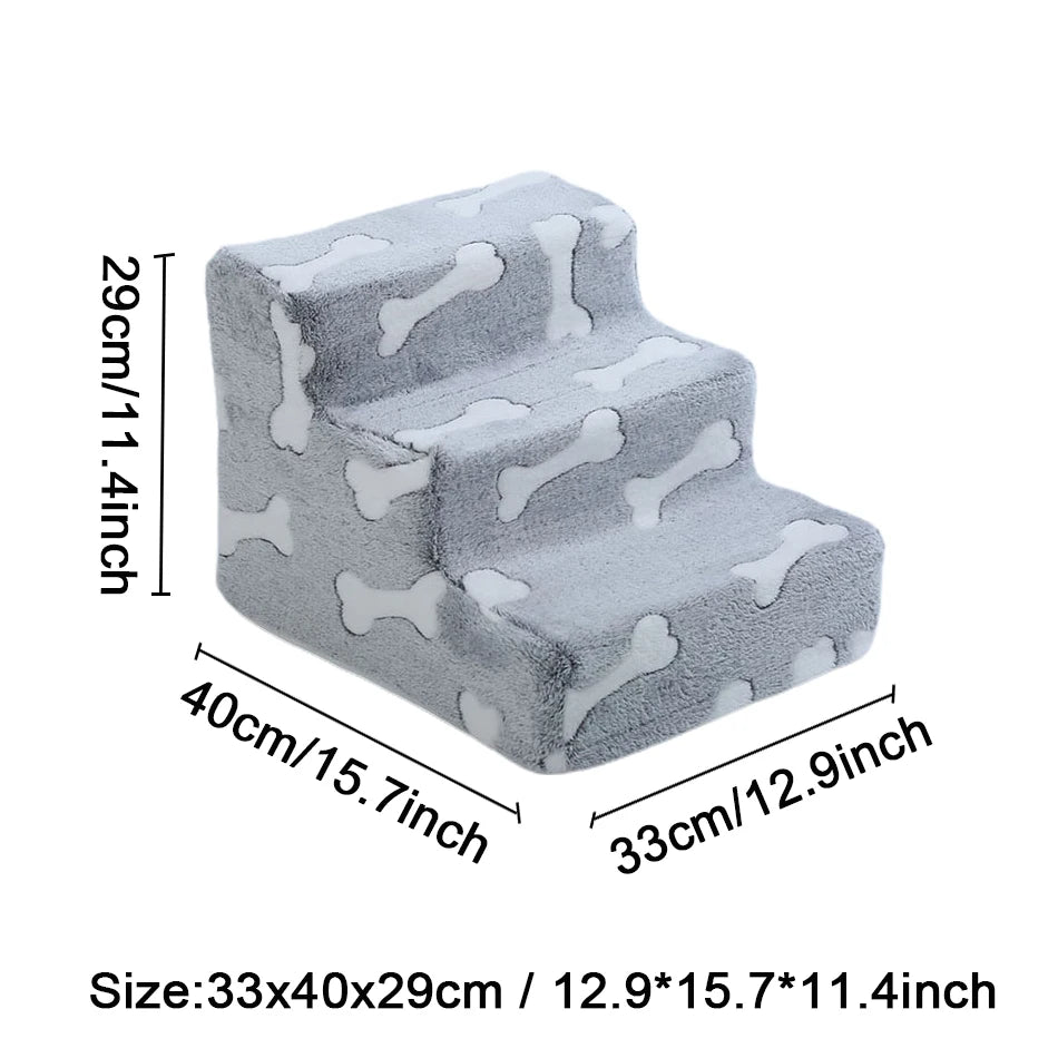 Stairs for Dog Pet Ramp Stairs Cat Dog Ladder 3 4 Step Stairs for Dogs Puppy Ramp Detachable Sponge Pet Ladder Accessories