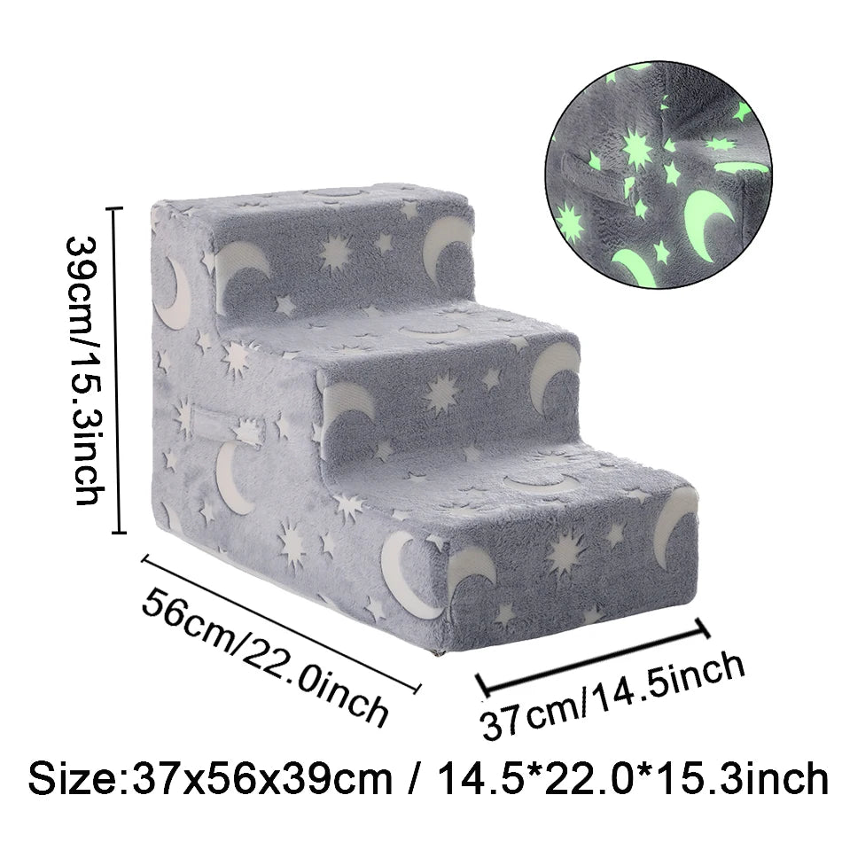 Stairs for Dog Pet Ramp Stairs Cat Dog Ladder 3 4 Step Stairs for Dogs Puppy Ramp Detachable Sponge Pet Ladder Accessories