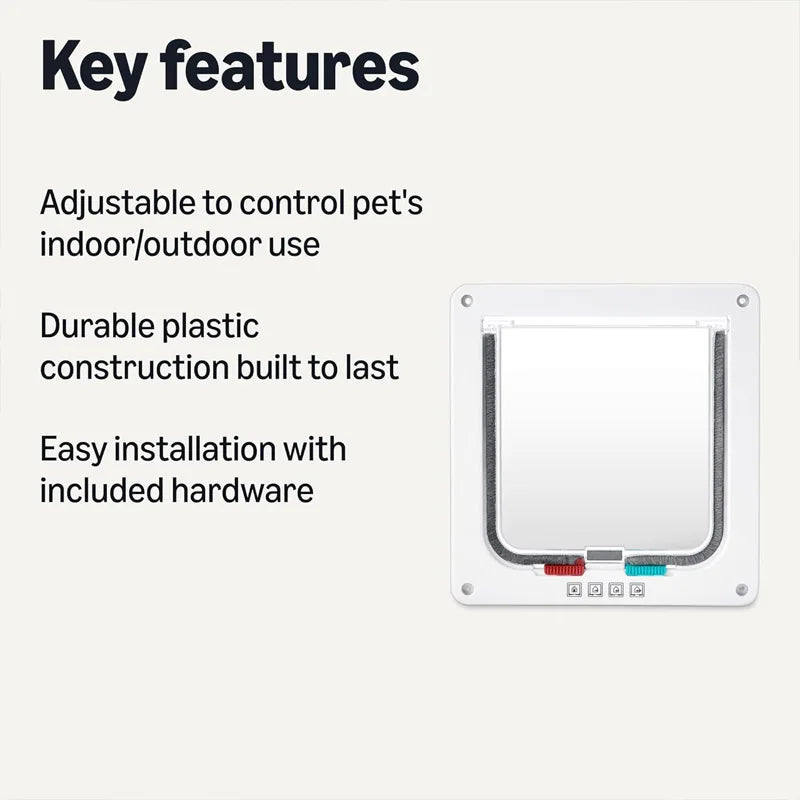 Secure and Convenient Pet Access: Multi-Function Two-Way Pet Door for Cats and Dogs