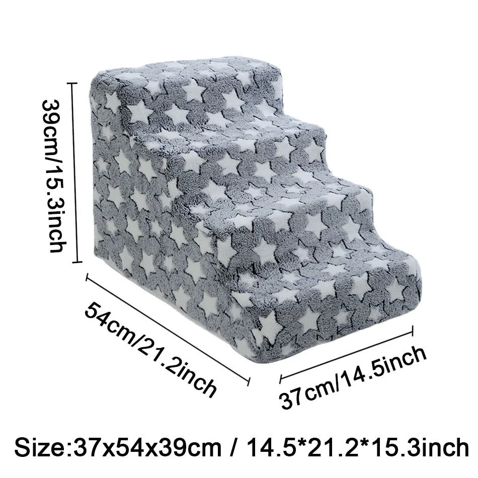 Stairs for Dog Pet Ramp Stairs Cat Dog Ladder 3 4 Step Stairs for Dogs Puppy Ramp Detachable Sponge Pet Ladder Accessories