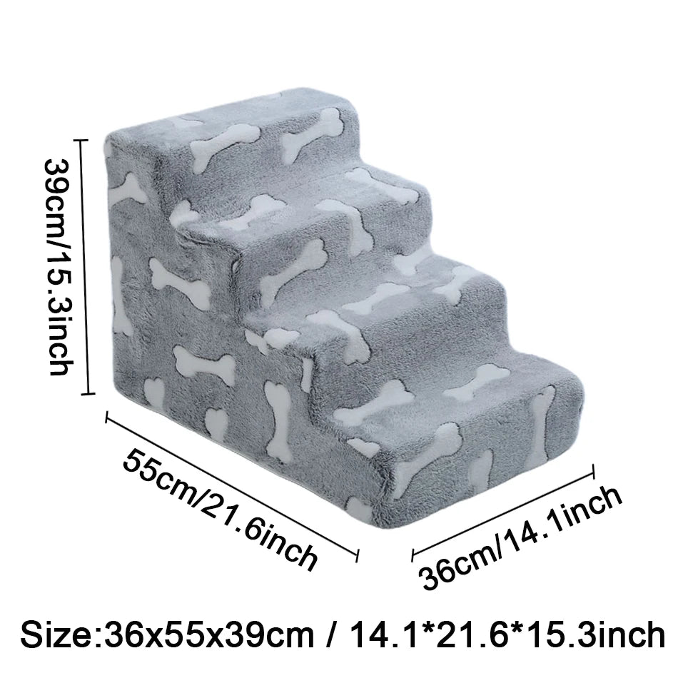 Stairs for Dog Pet Ramp Stairs Cat Dog Ladder 3 4 Step Stairs for Dogs Puppy Ramp Detachable Sponge Pet Ladder Accessories