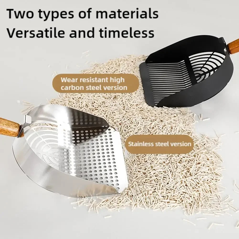 Steel Cat Litter Scoop Long Handle Pet Waste Shovel Cleaning Tool for Tofu Sand Litter Box Cats Supplies